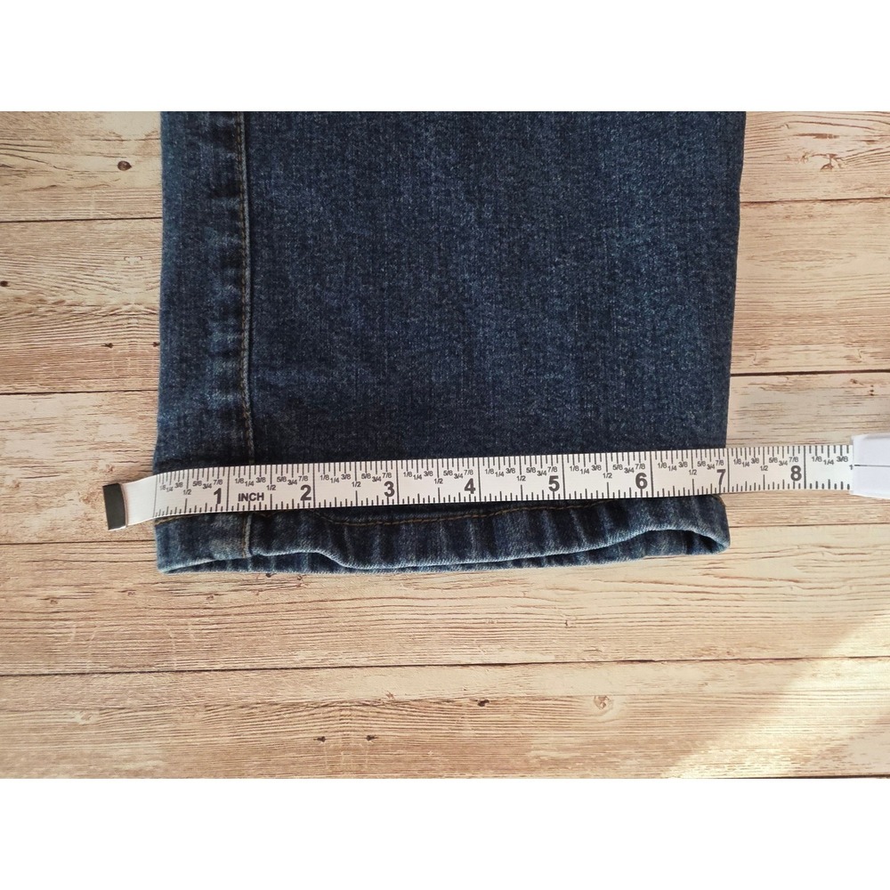 Jones New York Jeans Straight Mid Rise Dark Wash Stretch Blue Womens 8 - Picture 8 of 8